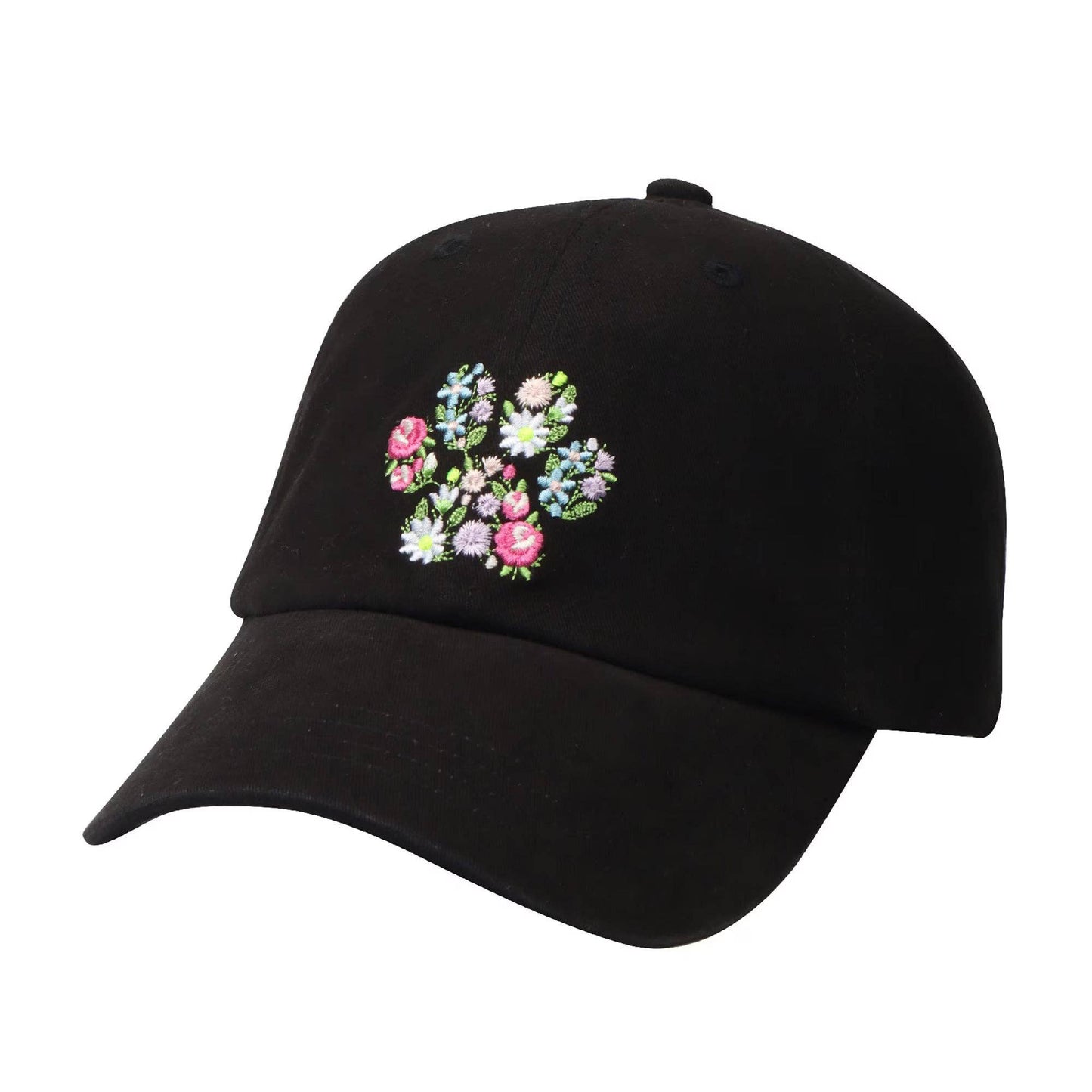 Floral Paw Hat | Embroidered Paw Print Baseball Cap | Gift for Pet Lovers | HatPhile