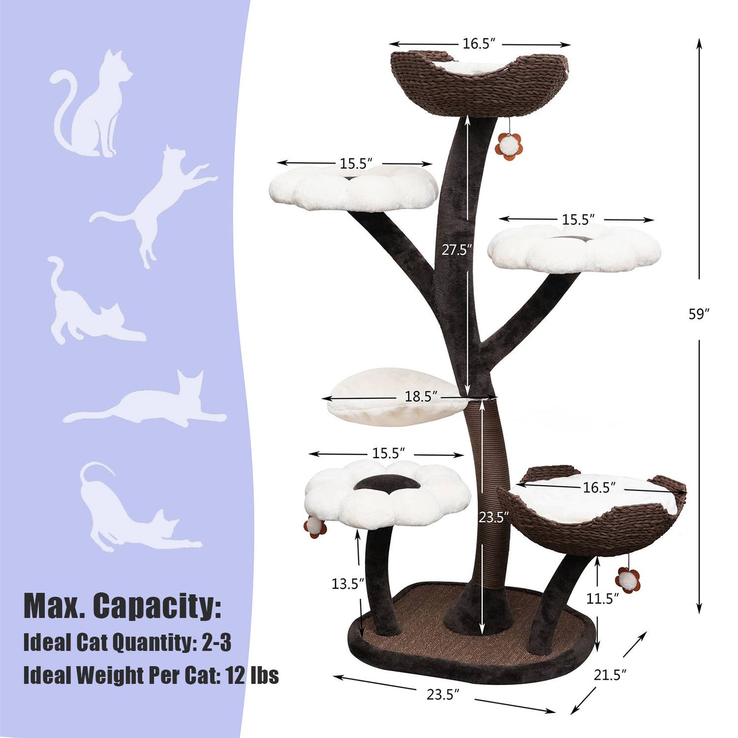Catry Blossom 6 Level Cat Tree 59"