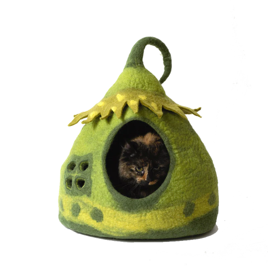 Karma Cat Green Fairy House Cat Cave