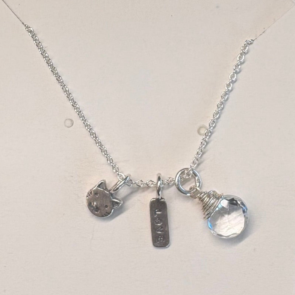 Marmalade Clearly I Love My Cat Necklace - Sterling Silver or Bronze