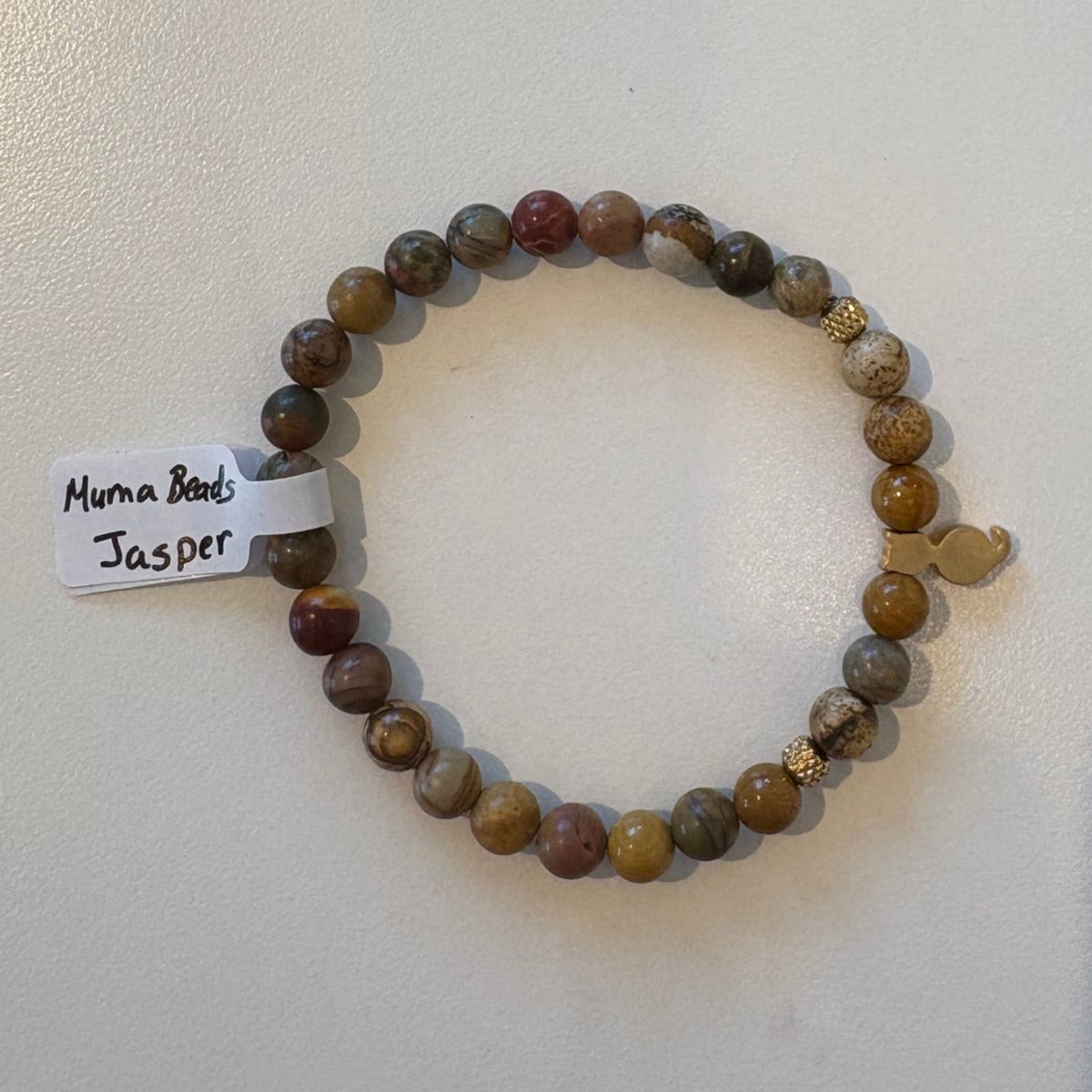 Mumu Beads Jasper Cat Charm Bracelet