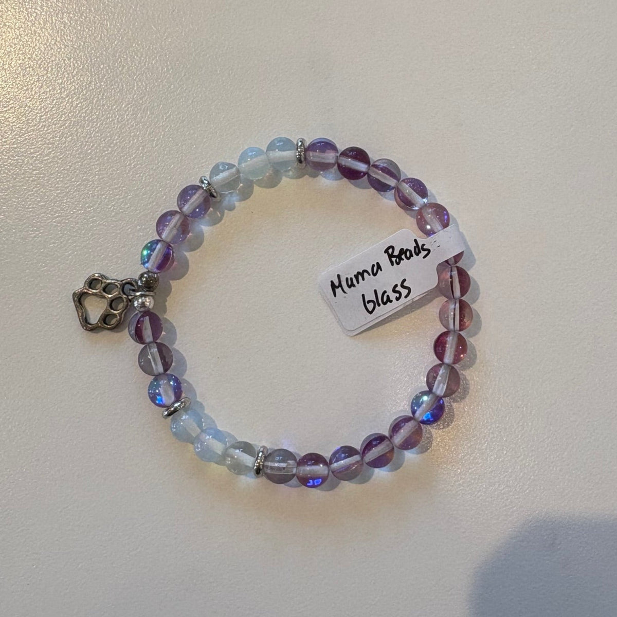 Mumu Beads Glass Bead Cat Charm Bracelet