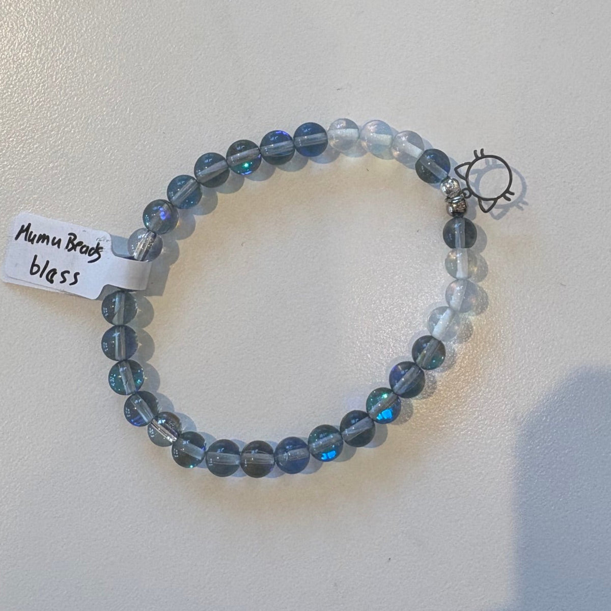 Mumu Beads Glass Bead Cat Charm Bracelet