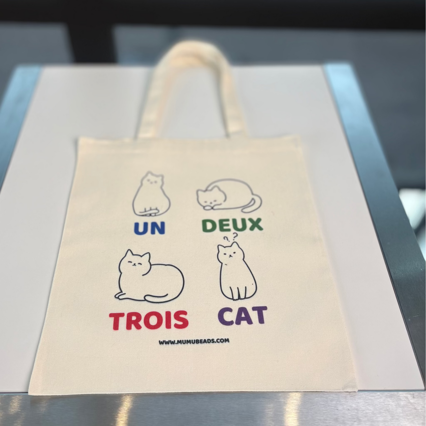 Mumu Beads Cat Canvas Tote