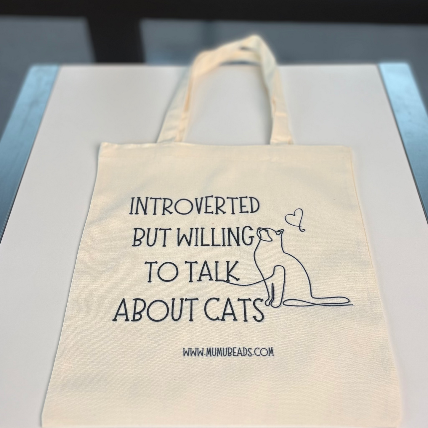 Mumu Beads Cat Canvas Tote