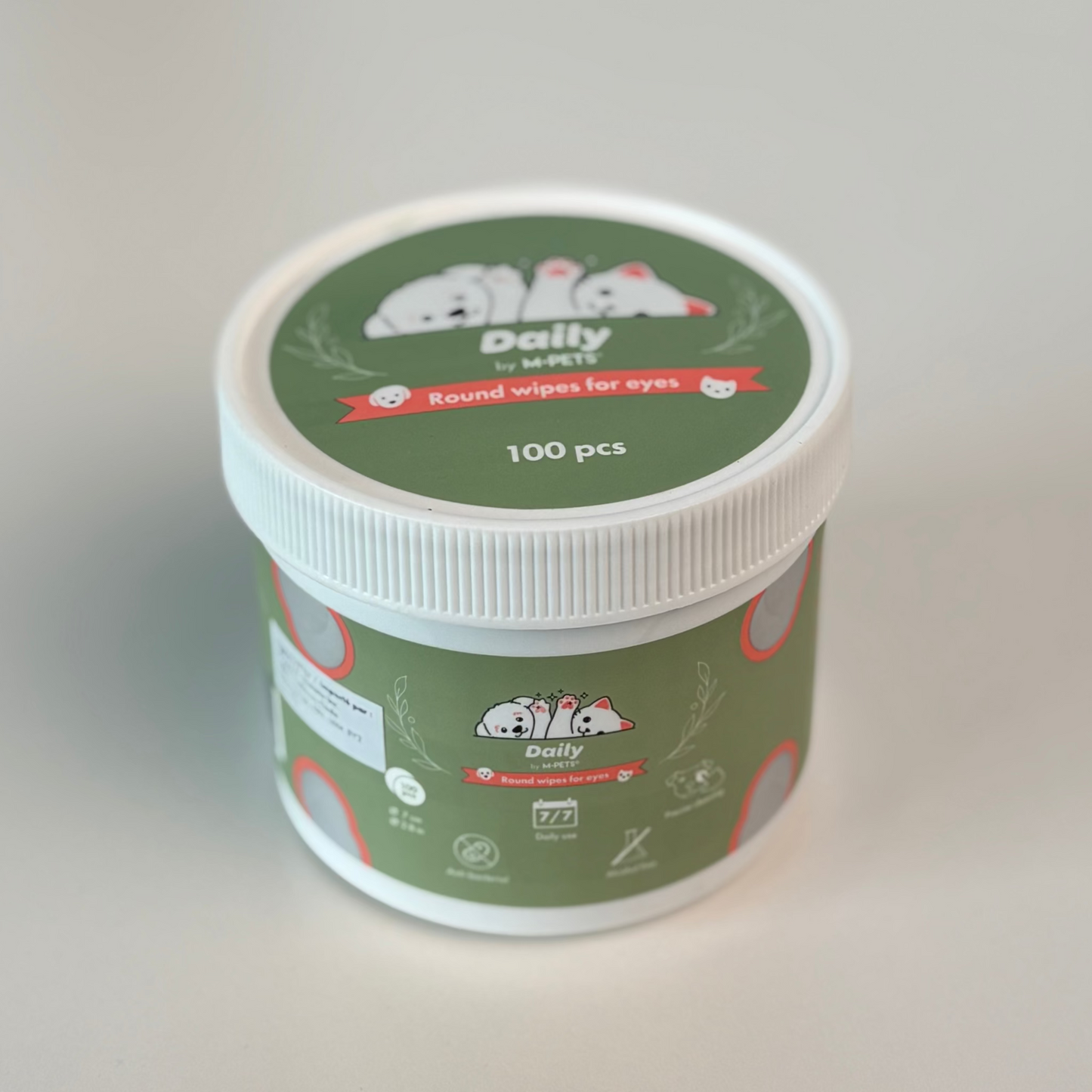 DAILY Round Eye Wipes for Cats - 100-Pack