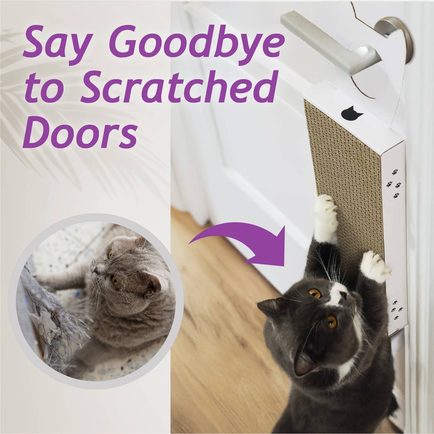 Hang & Scratch Doorknob Scratcher (White)