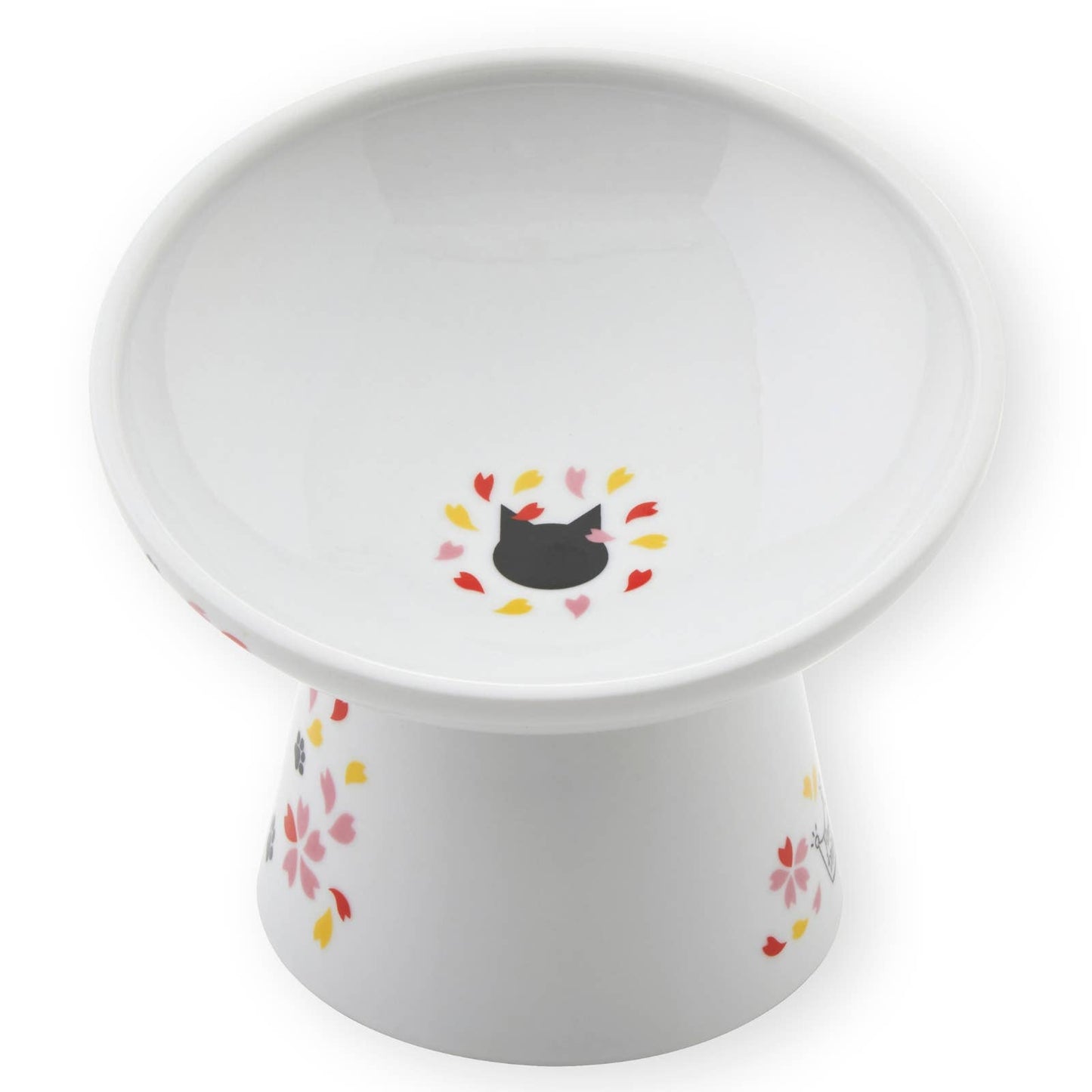 Necoichi Tilted Stress Free Raised Cat Food Bowl (Sakura Limited Edition）
