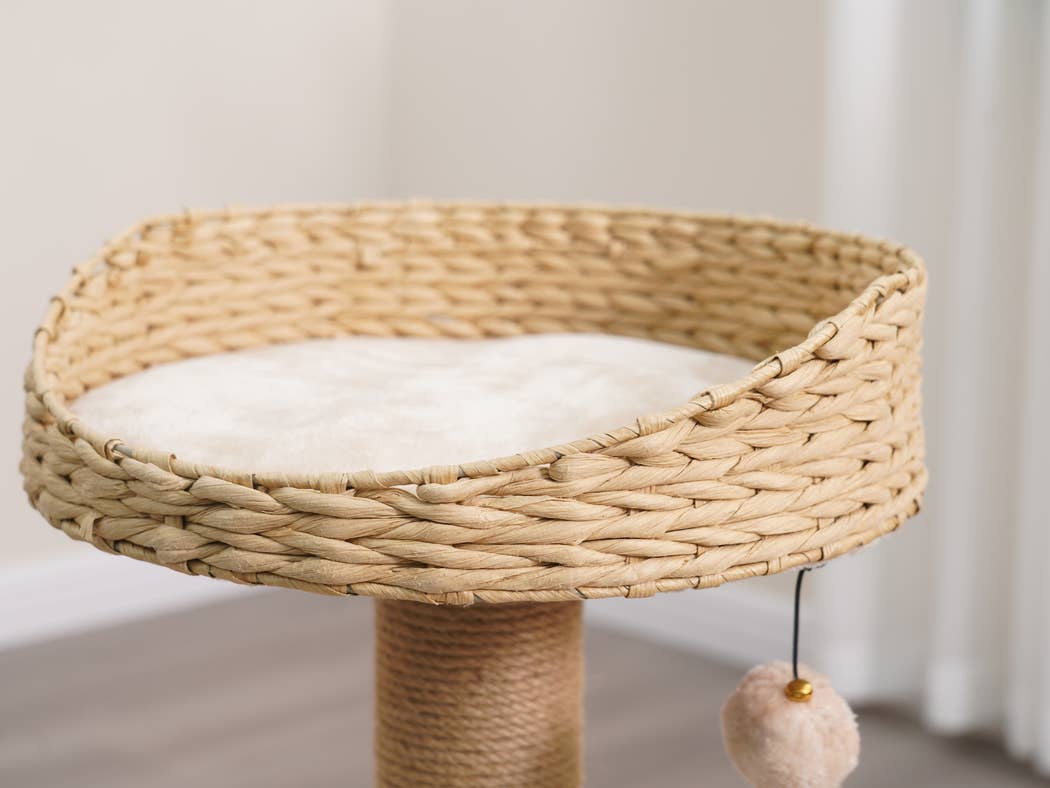 PetPals Cozy V2 Natural Aesthetic, Handwoven Medium Cat Tree