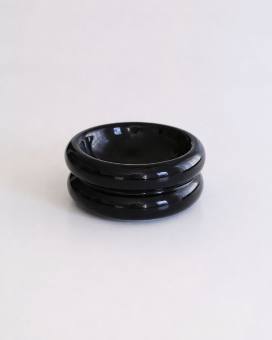 Elevated Halo Pet Bowl in Onyx