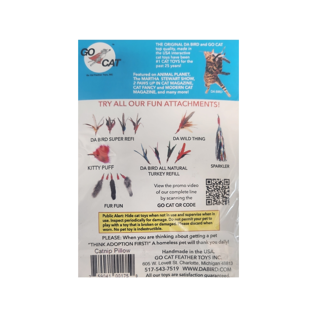 Go Cat Catnip Pillow Cat Toy — Premium USA Catnip