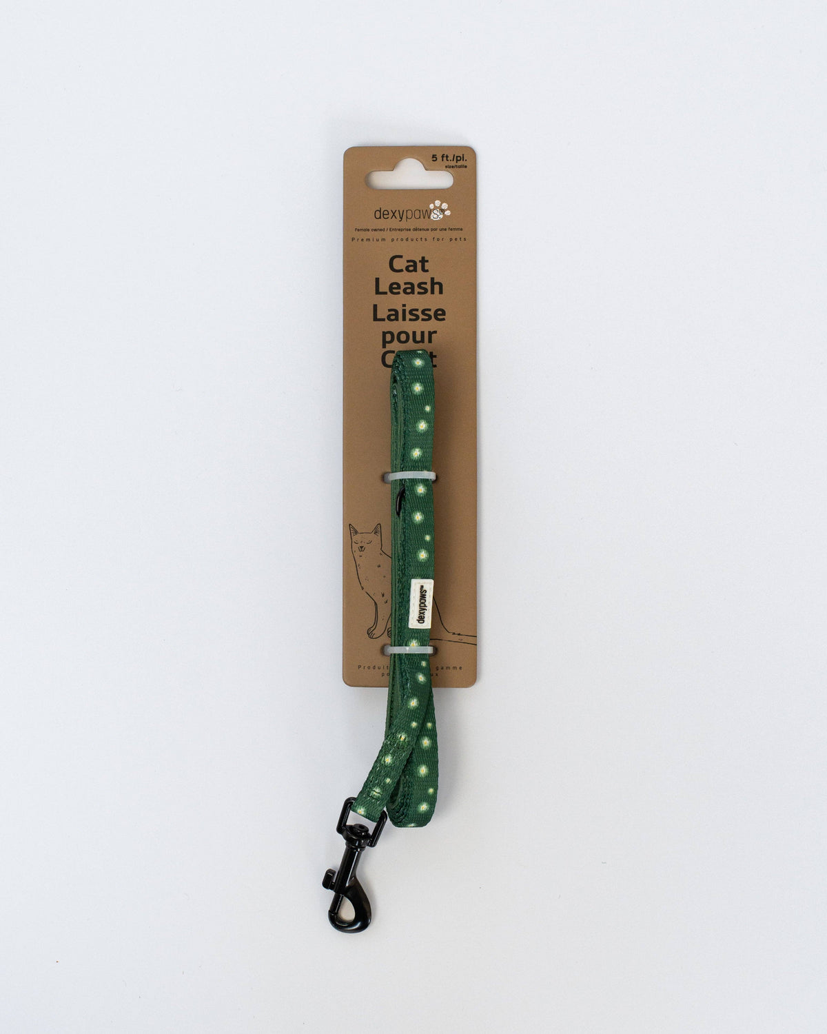 Dexypaws Army Green with Daisies Cat Leash