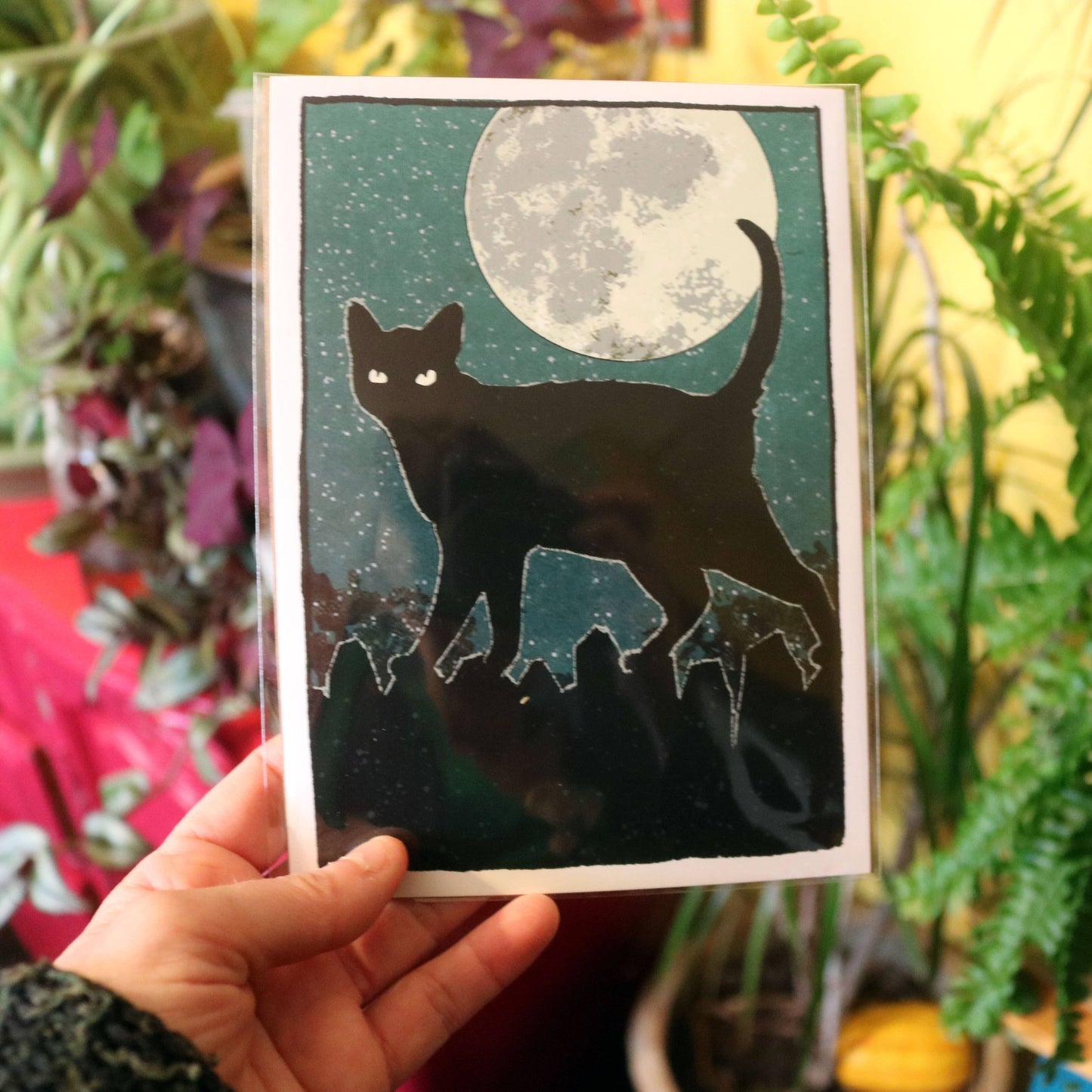 Moonwatchers — Black Cat Print Set of 4 | 5x7 Fine Art Print
