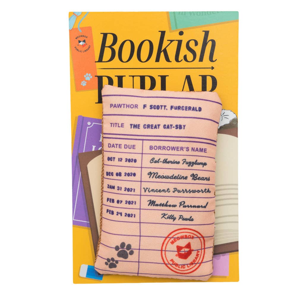 Bookish Burlap Catnip Scratcher Toy