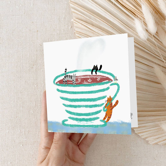 Whimsical Cats in Teacup — Dariia Dziuba