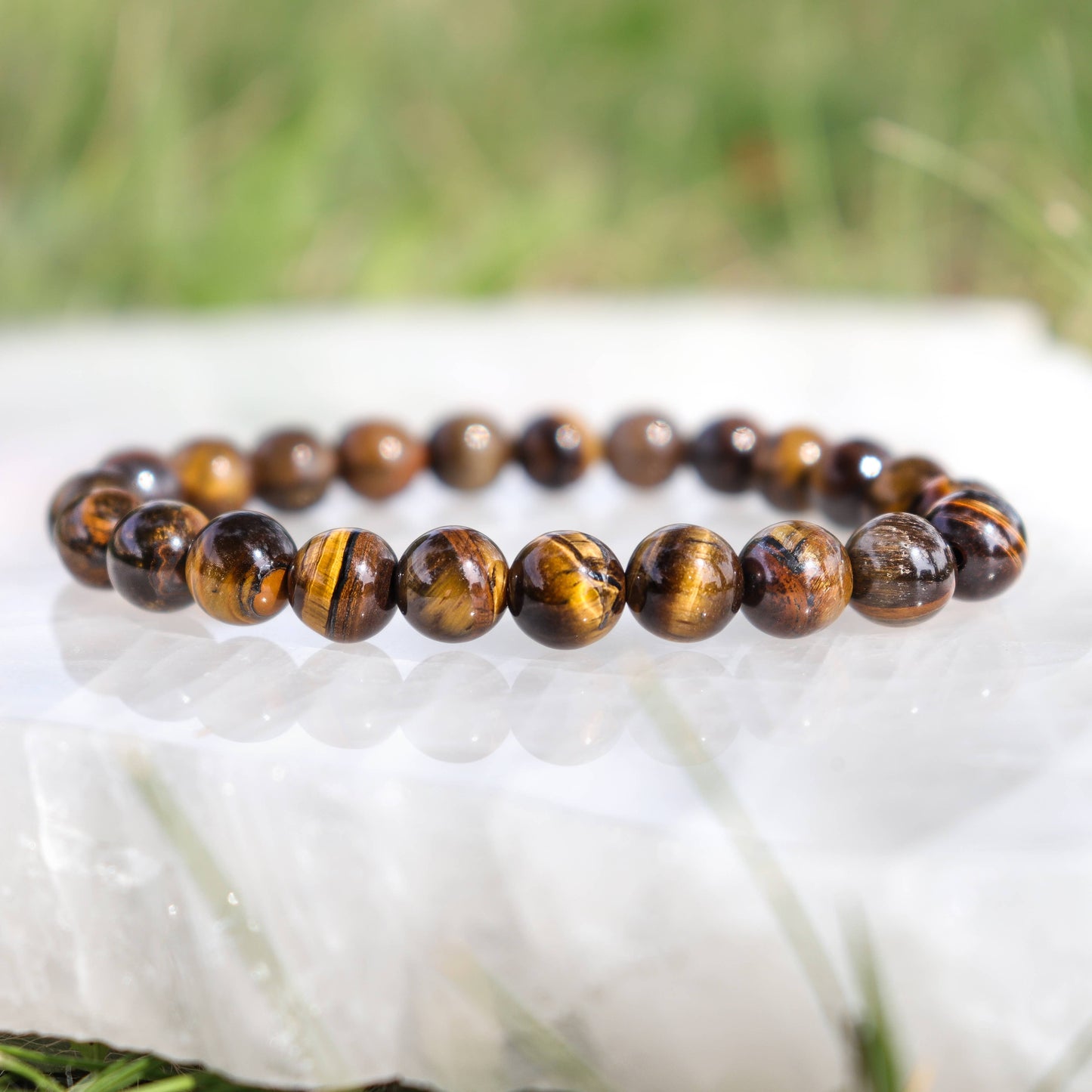 Golden Tiger's Eye Round Beaded Bracelet