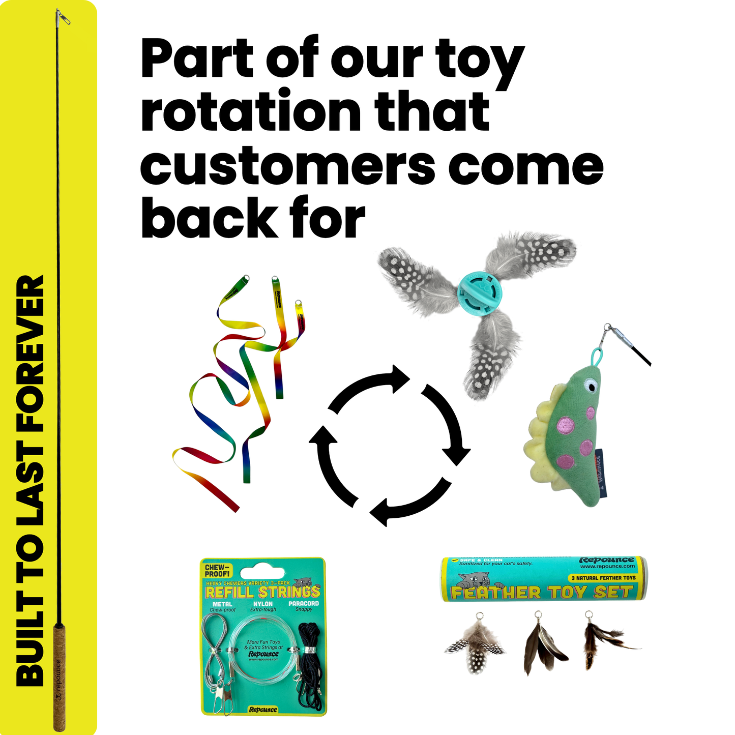 Repounce Dino Catnip & Crinkle Plush Cat Toy