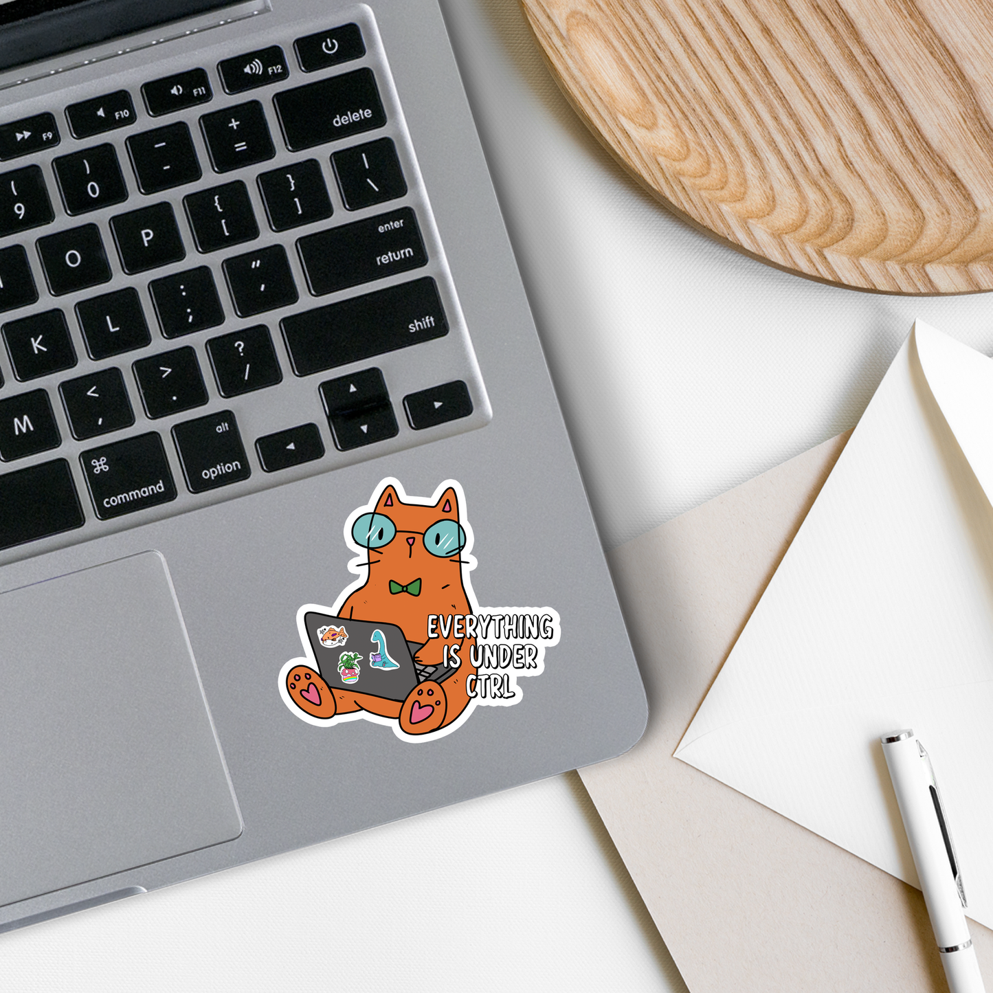 Everything is Under CTRL Cat | Waterproof Sticker | 2.5"