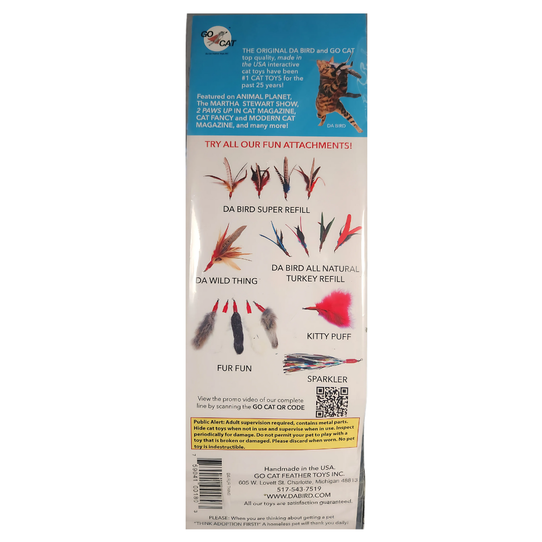Go Cat Da Fur Thing — Rabbit Fur & Feather Cat Wand Toy