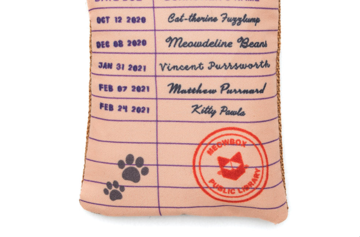 Bookish Burlap Catnip Scratcher Toy