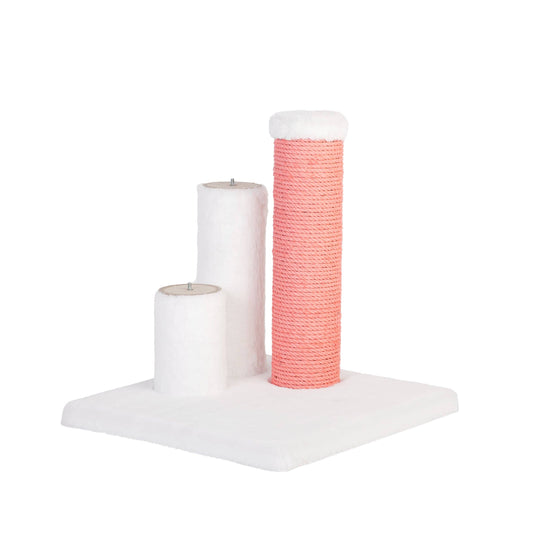 Noba Evolution 4-in-1 Scratching Post - White Faux Fur / Purple Post