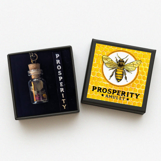 Prosperity Amulet - Abundance Talisman Necklace with Honeybee