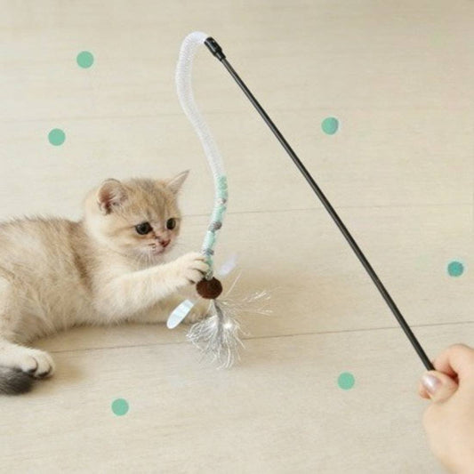 Moo - Spring Feather Cat Teaser Wand