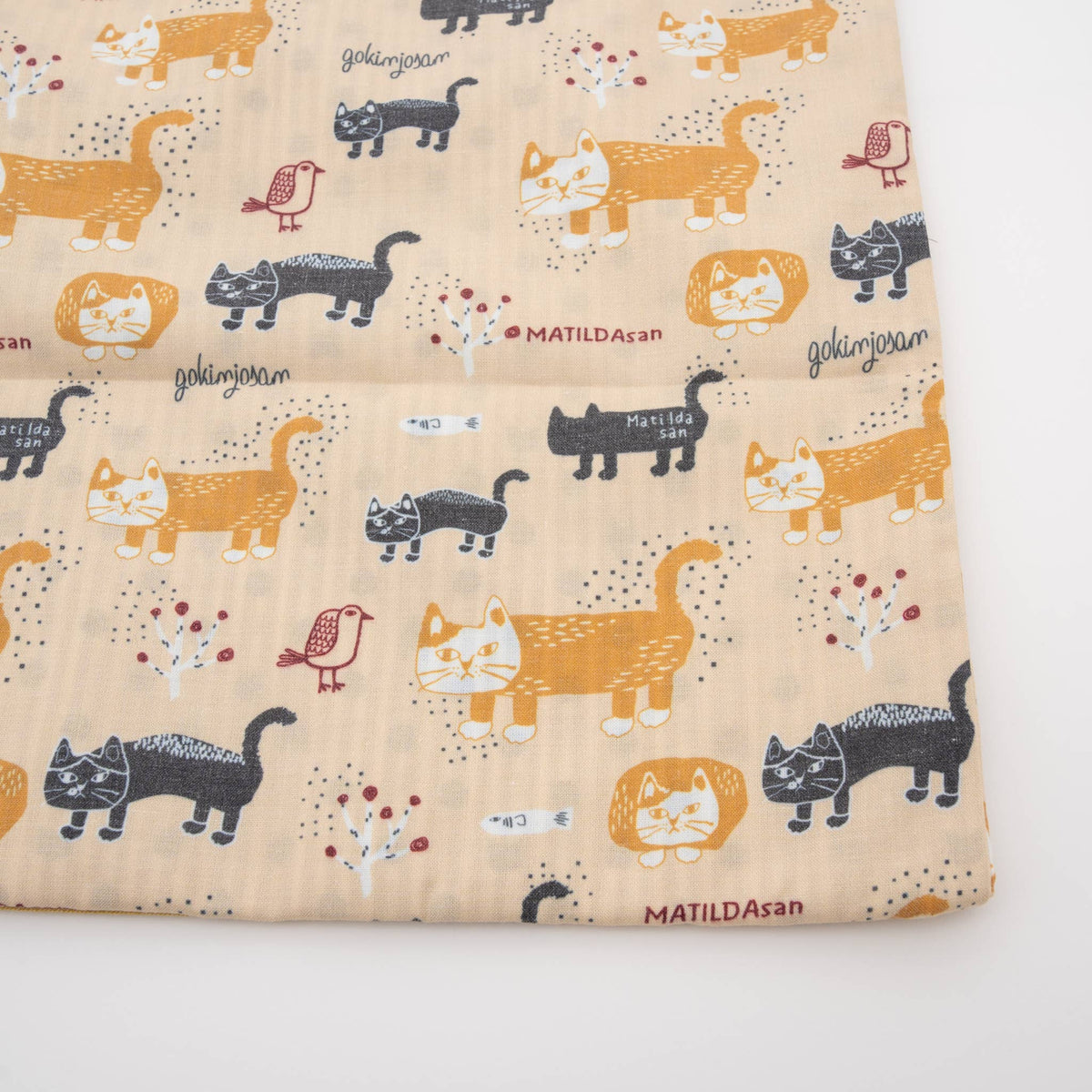 Kusuguru Japan Cats Embroidered Large Tote Bag - Yellow