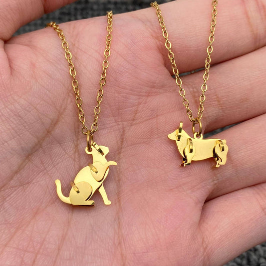 Mini Cat Charm 18K Gold Plated Necklace