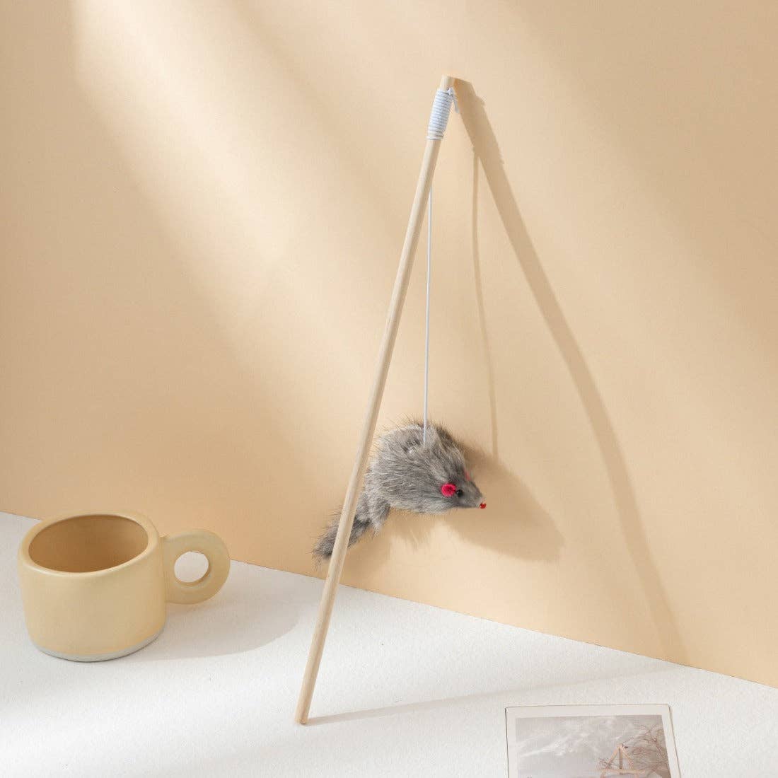 Moo - Cat Teaser Wand with Plush Mouse