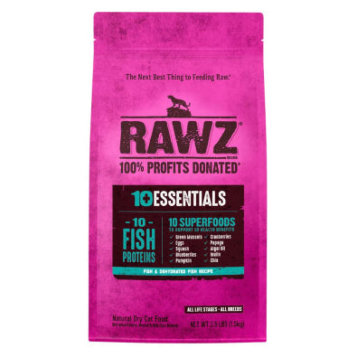 RAWZ 10+ Essentials Fish & Dehydrated Fish Cat Food 1.5 kg