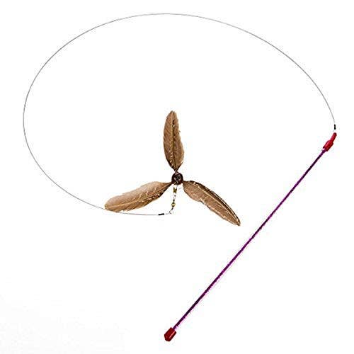 Go Cat Da Purr-Peller Spinning Feather Propeller Cat Wand Toy