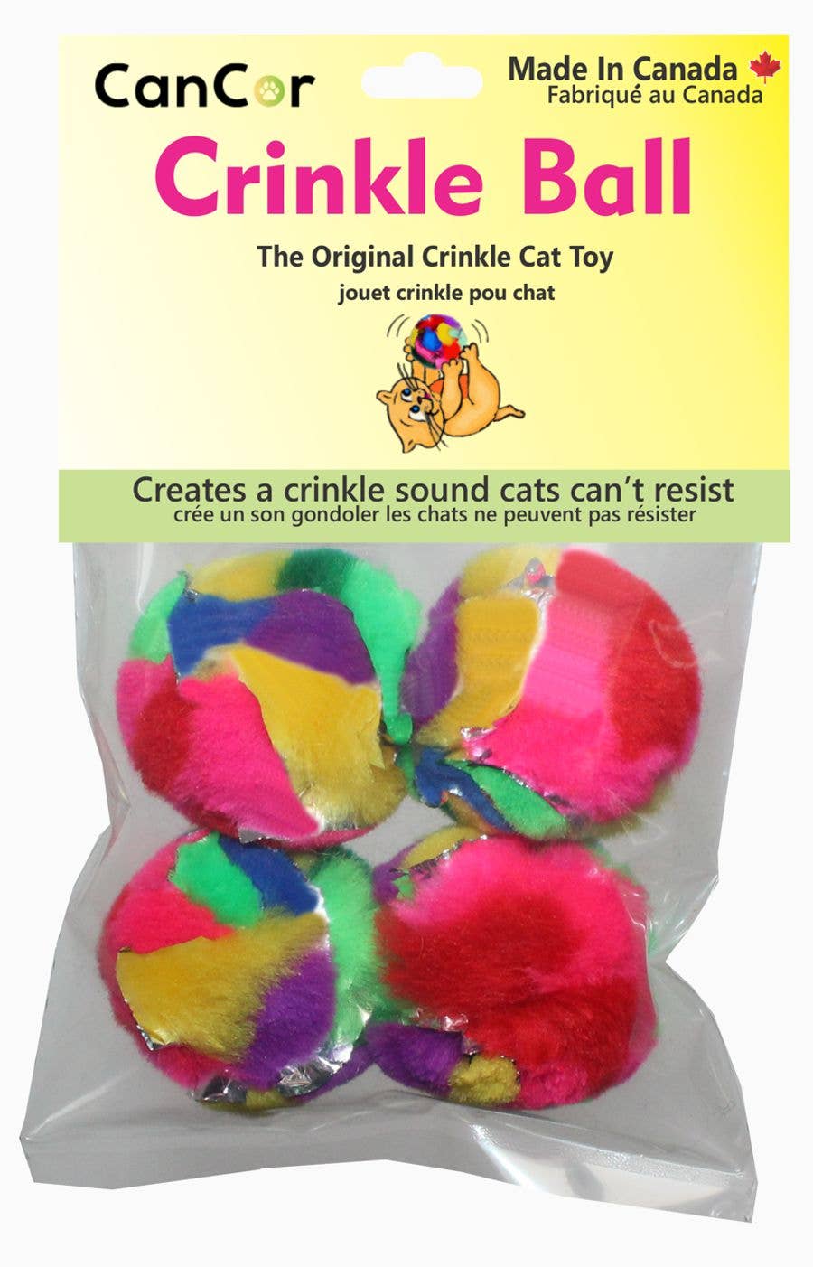 Mini Crinkle Cat Balls - 4-Pack