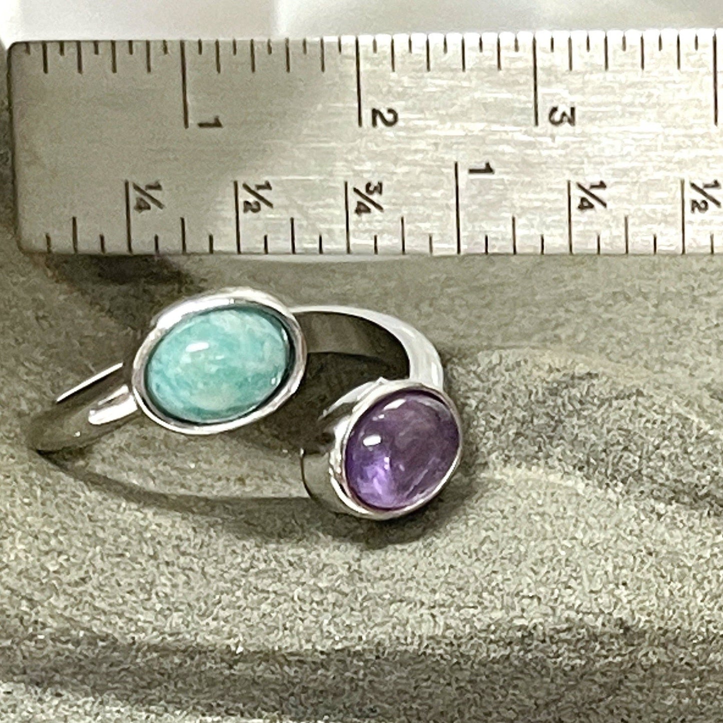 Soothing Amethyst and Amazonite Ring