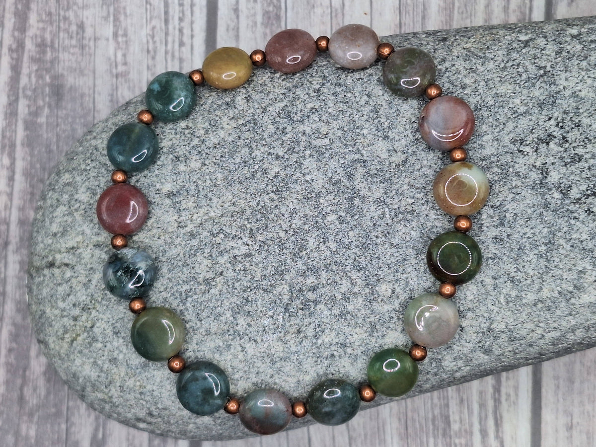Fancy Jasper Bracelet with Antique Copper Accents