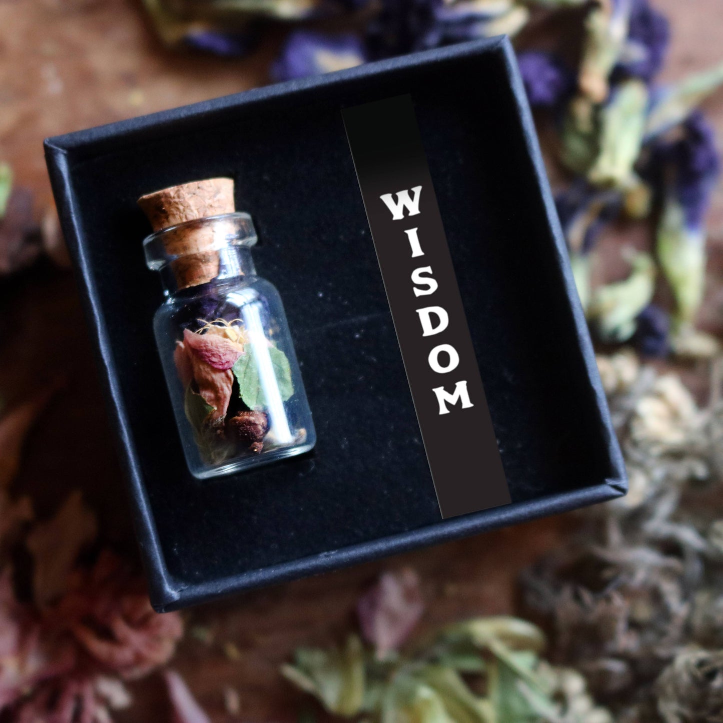 Wisdom Botanical Amulet - for Knowledge and Learning with Raven