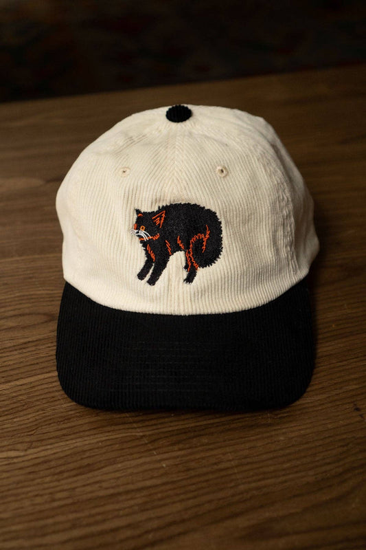 Scaredy Cat Two-Tone Corduroy Embroidered Cord Cap