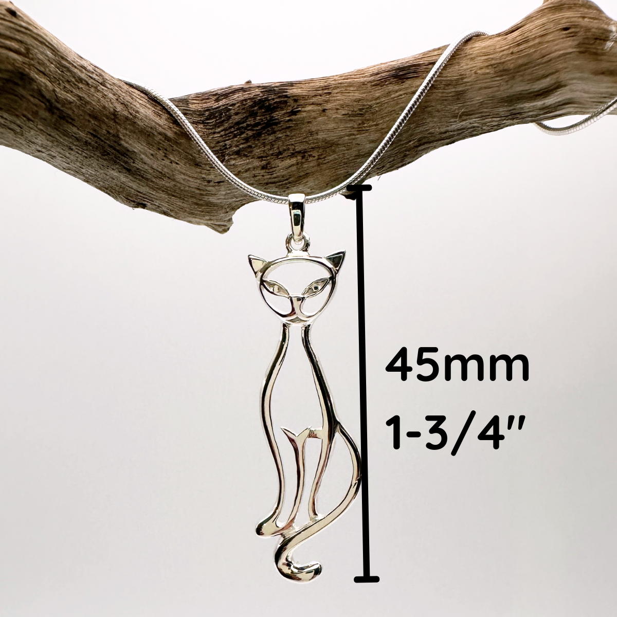 Sleek & Sassy Cat Pendant in Sterling Silver