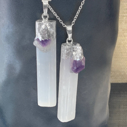 Amethyst Selenite Necklace