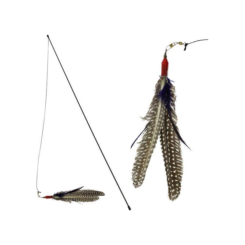 Go Cat Da Bird Rod & Feather Cat Wand Toy — Handmade in the USA