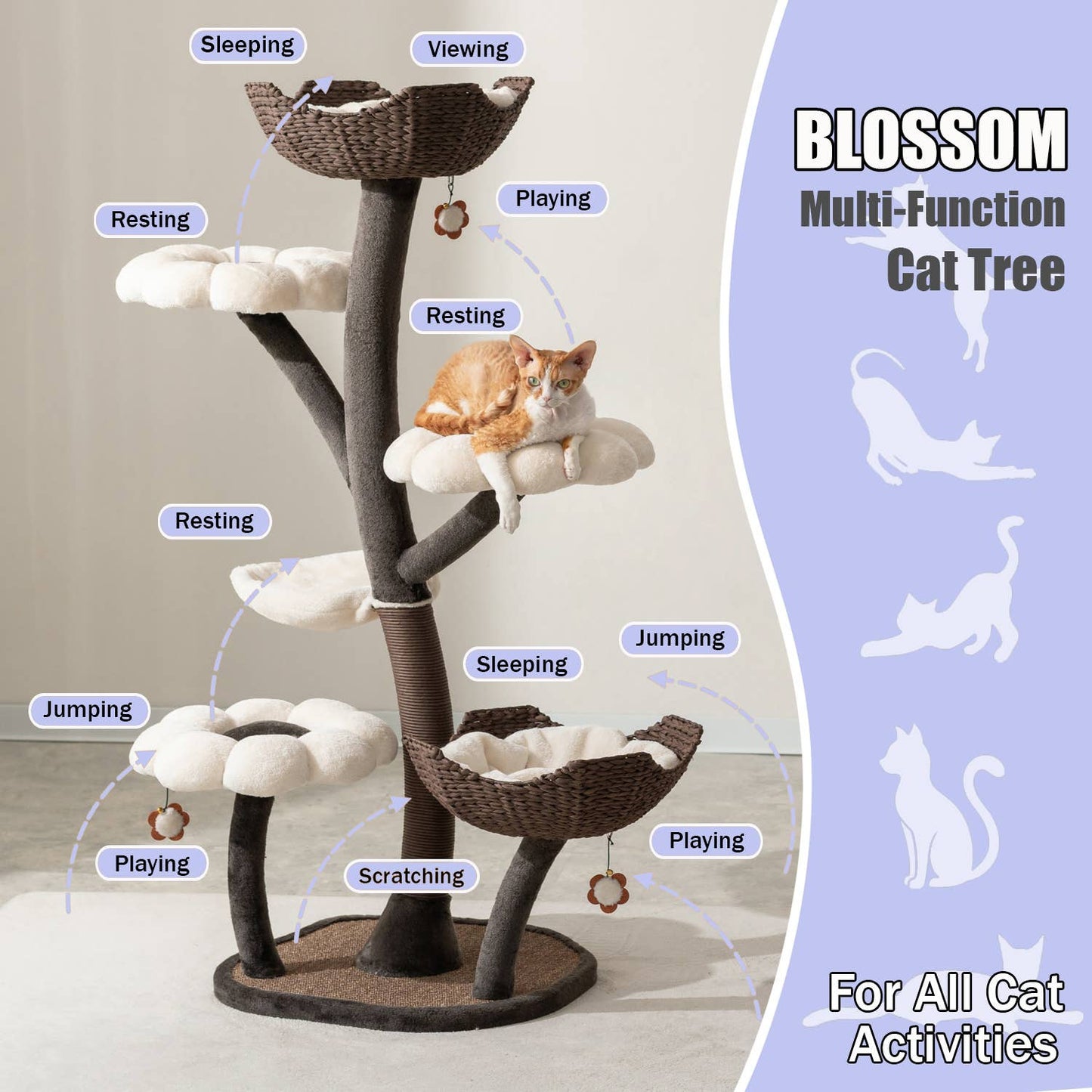 Catry Blossom 6 Level Cat Tree 59"