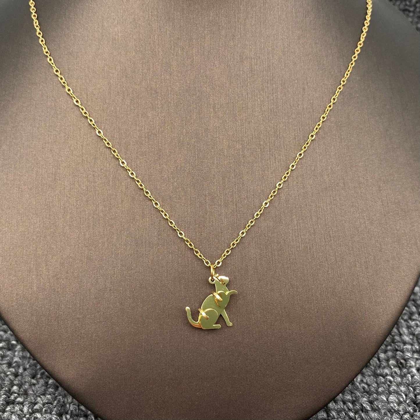 Mini Cat Charm 18K Gold Plated Necklace