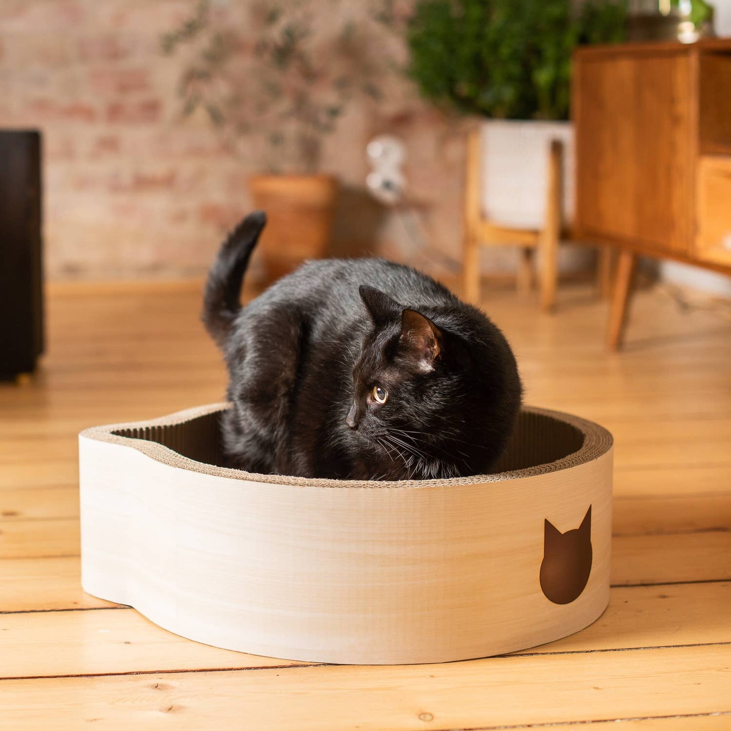 Cat-Headed Scratcher Bed (Birch)