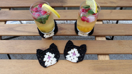 Cat Handmade Crochet Drink Coasters