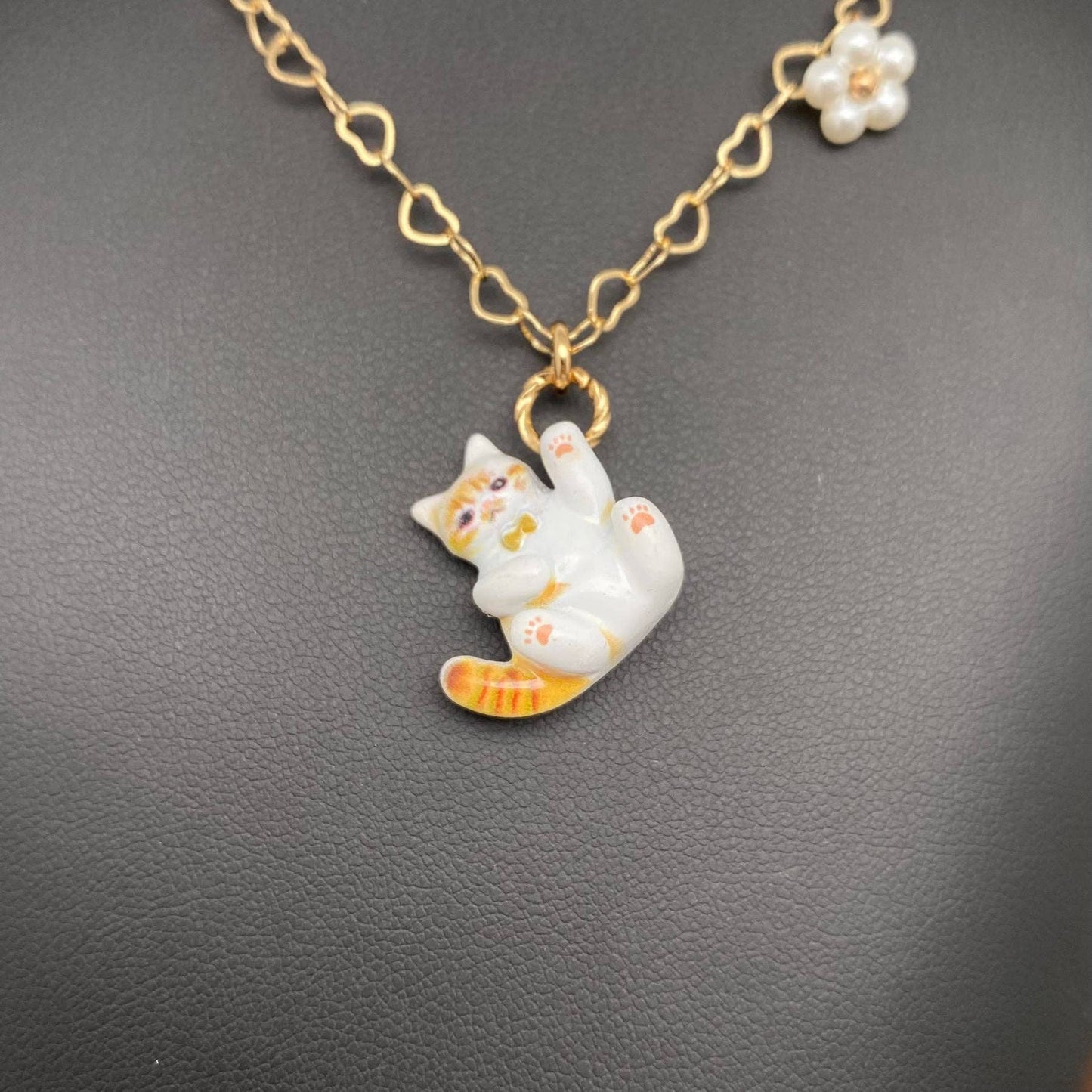 Multiple Styles Enamel Cat Charm Necklace - YK