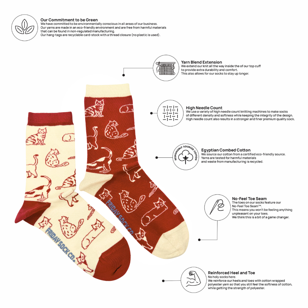 Women's Cats This Did Good Crew Socks - Cat Lover Gift