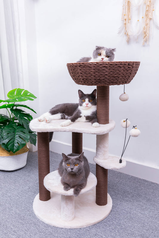 Petpals Quartz Natural Aesthetic, Handwoven Cat Tree