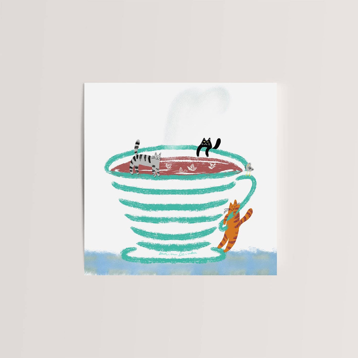 Whimsical Cats in Teacup — Dariia Dziuba