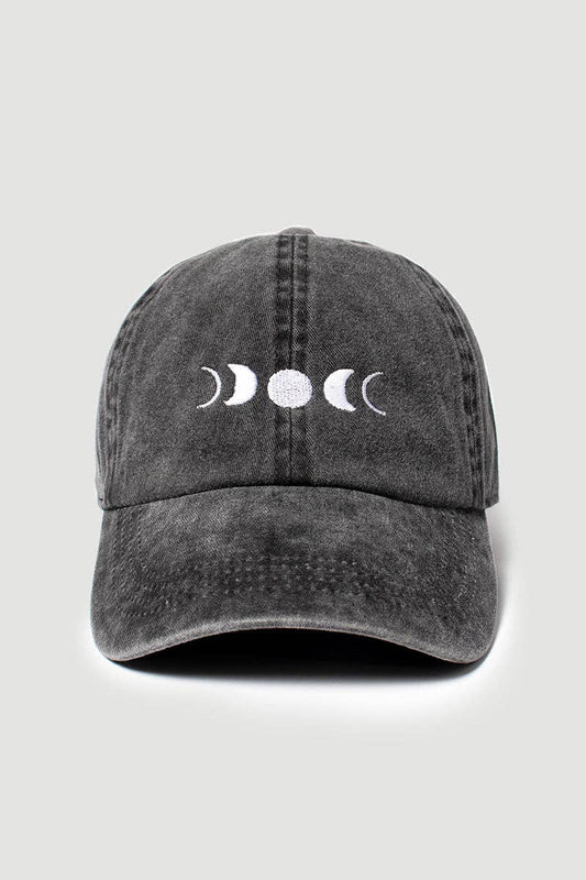 Celestial Moon Embroidered Baseball Cap