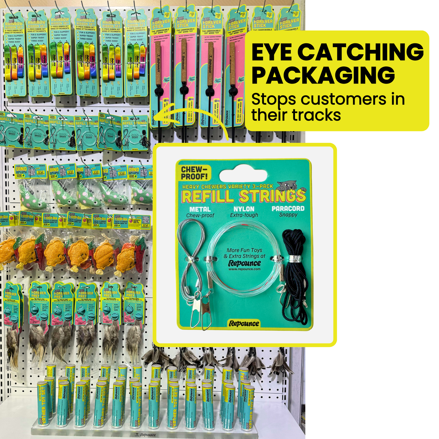 Repounce Heavy Chewers Pack – Replacement Strings for Forever Stick